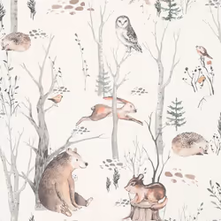Rasch Kids Woodland Walk Wallpaper Trees Naturistic Animals