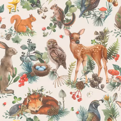 Rasch Kids Forest Walk Multicoloured Wallpaper Naturistic Animals
