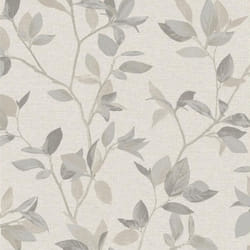 Rasch Silver Birch Tree Leaves Metallic Wallpaper - Natural Silver 311402