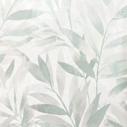Fiji Leaves Motif Tropical Leaf Metallic Wallpaper - Green 311631