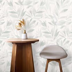 Fiji Leaves Motif Tropical Leaf Metallic Wallpaper - Green 311631