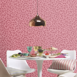 Rasch Leopard Print Pink Wallpaper Textured Metallic Effect  Vinyl