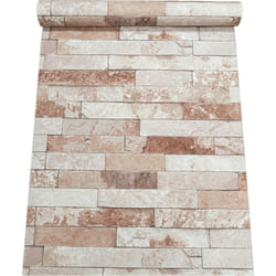 Rustic Urban Red Slate Brick Tile Wall Textured Vinyl Wallpaper