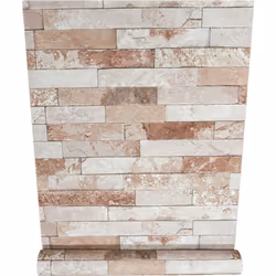 Rustic Urban Red Slate Brick Tile Wall Textured Vinyl Wallpaper