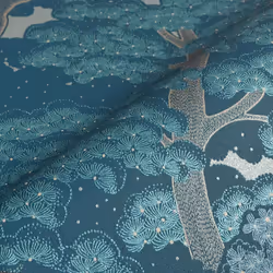 Rasch Botanical Trees Blue Green Wallpaper Textured  Vinyl