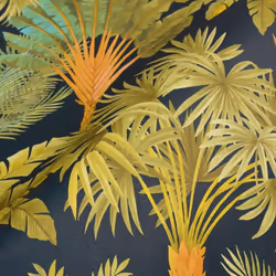 Rasch Jungle Trees Navy Green Wallpaper Textured Modern Vinyl