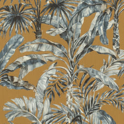 Rasch Tropical Banana Palm Leaves Wallpaper Jungle Vinyl Blue Brown