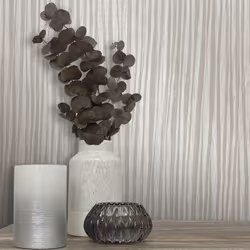 Rasch Belinda Valentina Stripe Textured Grey Wallpaper