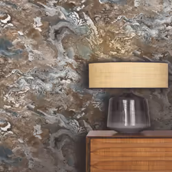 Rasch Vasari Serafina Blue Brown Wallpaper 535068
