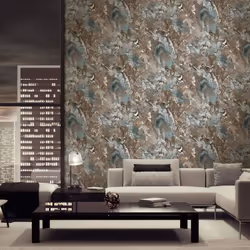Rasch Vasari Serafina Blue Brown Wallpaper 535068
