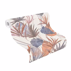 Barbara Home Jungle Leaves Wallpaper Red White Purple Paste The Wall Modern