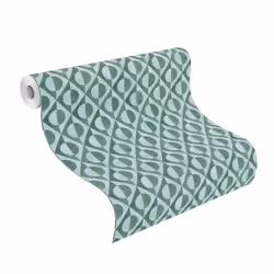 Rasch Club Modern Geometric Wallpaper Duck Egg Green Modern Paste The Wall