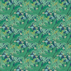 Rasch Lush Garden Green Navy Wallpaper Floral Leaves Paste The Wall Contemporary