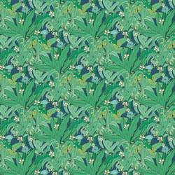Rasch Lush Garden Green Navy Wallpaper Floral Leaves Paste The Wall Contemporary