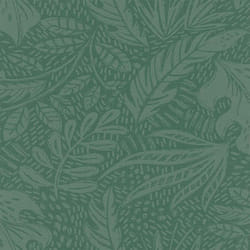 Rasch Foliage Leaves Emerald Green Wallpaper Modern Contemporary
