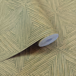 Boho Geometric Textured Wallpaper Rasch - Green