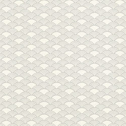 Modern Art Art Deco Waves Wallpaper Rasch - White/Silver