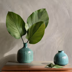 Opulenza Wave Wallpaper Metallic Rasch - Grey