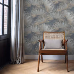 Opulenza Fan Vinyl Wallpaper Rasch - Blue