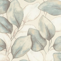 Opulenza Leaf Vinyl Wallpaper Rasch - Blue