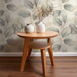 Opulenza Leaf Vinyl Wallpaper Rasch - Blue