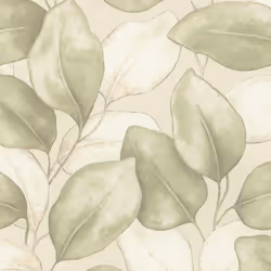 Opulenza Leaf Vinyl Wallpaper Rasch - Sage Green