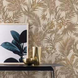 Rasch Kalahari Palm Leaves Brown Wallpaper 704136