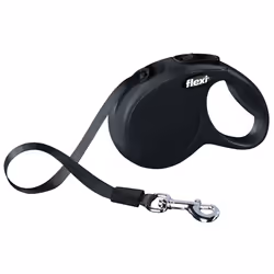 Flexi New CLASSIC, Dog, Retractable lead, Black, Tape, 12 kg, 3 m