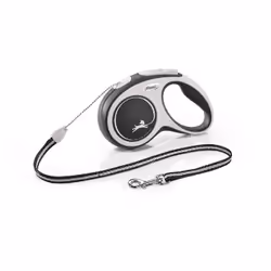 Flexi New Comfort S Cord 5 m, Dog, Retractable lead, Black, Cord, 12 kg, Monochromatic
