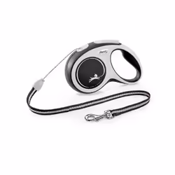 Flexi New Comfort S Cord 8 m, Dog, Retractable lead, Black, Cord, 12 kg, Monochromatic