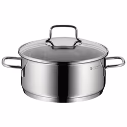 WMF Pot Set 5-Piece Astoria Pouring Rim Glass Lid Cromargan Stainless Steel Polished Suitable for Induction Hobs Dishwasher-Safe