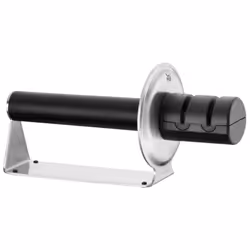 Knife Sharpener Gourmet Ceramic Discs 2 Settings Initial Sharpening and Resharpening Safe Handling, Silver, 21.5 x 10 x 8.19 ...