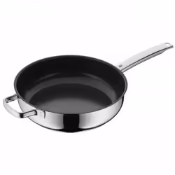 WMF 07.4840.6021, Casserole baking dish, Round, Stainless steel, Ceramic, Gas, Halogen, Induction, Black, Stainless steel, St ...