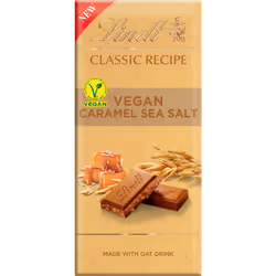 LINDT Classic Recipe Bar - Vegan Caramel Sea Salt 100g (Pack of 20)