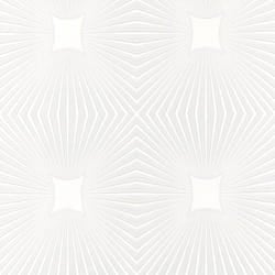 A.S Creation Blown Vinyl White Paintable Embossed Wallpaper Starburst