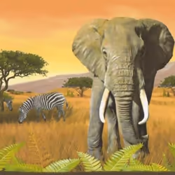 AS Creation Orange Africa Border Wallpaper Safari Sunset Paste The Paper