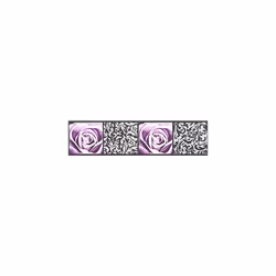 A.S. CrÃ©ation Self-Adhesive Border Stick Ups Wallpaper with Roses 5.00 m x 13 cm Black Purple Made in Germany 901910 9019-10