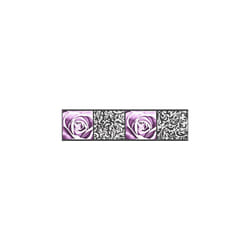 A.S. CrÃ©ation Self-Adhesive Border Stick Ups Wallpaper with Roses 5.00 m x 13 cm Black Purple Made in Germany 901910 9019-10