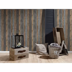 Dark Wood Effect Wallpaper Realistic Wooden Panel Grain Distressed