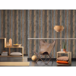 Dark Wood Effect Wallpaper Realistic Wooden Panel Grain Distressed