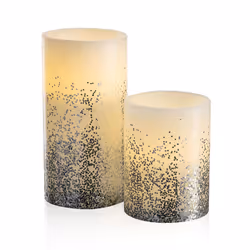 Pauleen Wax candle Glowing Glitter Candle 2-piece set battery white/glitter silver wax