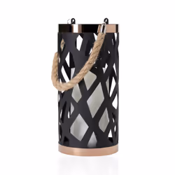 Pauleen Lantern Lantern Soul incl. candle, battery (not incl.) Black/white metal/plastic, Light decoration figure, Black, Whi ...