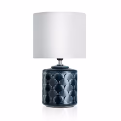 Pauleen Table luminaire Glossy Glow max. 20W E14 white/blue 230V fabric/ceramic, Black, White, Ceramic, Linen, IP20, II, E14, ...