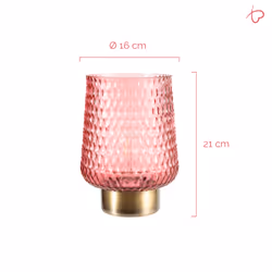 Pauleen Rose Glamour table lamp E27 LED Brass, Pink