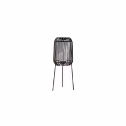 Pauleen 48178 Sunshine Coziness Floor Lamp for Balcony or Garden Black Outdoor Lighting Plastic Rattan Metal Solar 3000K, Pol ...