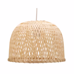 Pauleen 482.01, Surfaced, Beige, White, Beige, Bamboo, Metal, Wood, Round