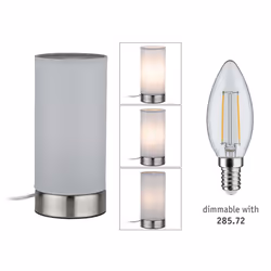 Paulmann Pia table lamp E14 Stainless steel, White