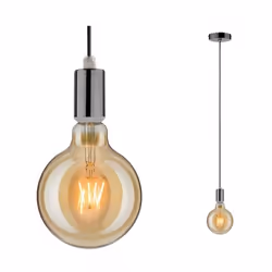 Paulmann Pendant, Flexible mount, Black, Black, Metal, Round, IP44