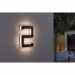 Paulmann 79843 LED House Number 2 IP44 Warm White Replaceable Battery incl. 1x0.2 watt luminaire Black lamp Plastic Solar Light 3000 K, 0.2 W - Additional view 10
