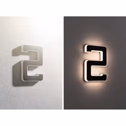 Paulmann 79843 LED House Number 2 IP44 Warm White Replaceable Battery incl. 1x0.2 watt luminaire Black lamp Plastic Solar Light 3000 K, 0.2 W - Additional view 11